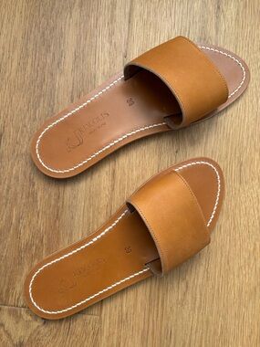 K.Jacques Brown Leather Anacapri Sandals